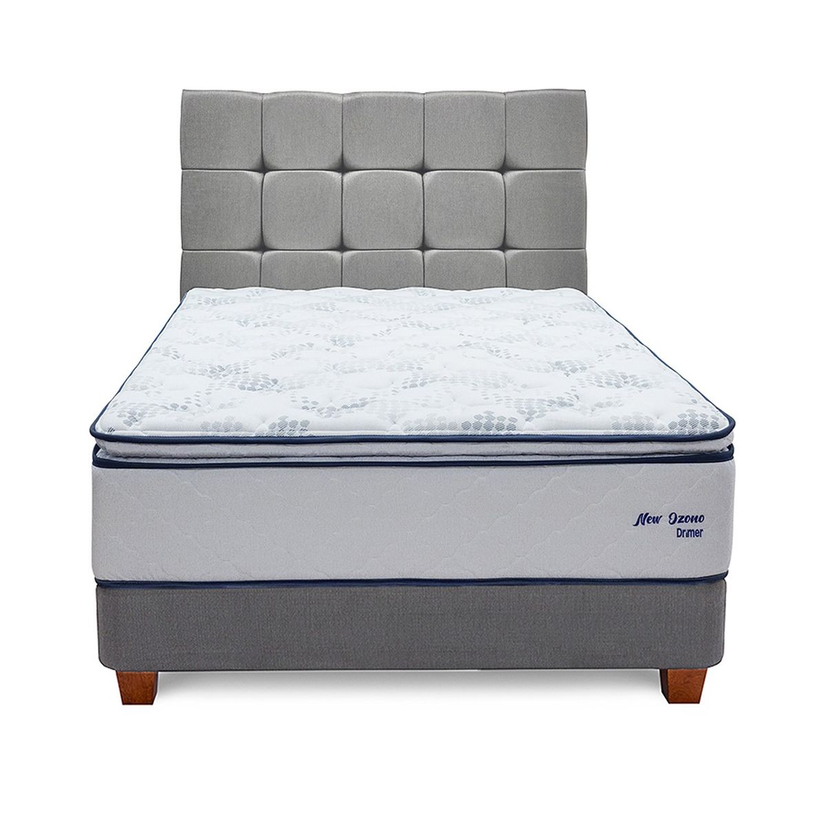 DRIMER - Dormitorio Americano Ozono 2 Plz Plata + 2 Almohadas + 1 Protector