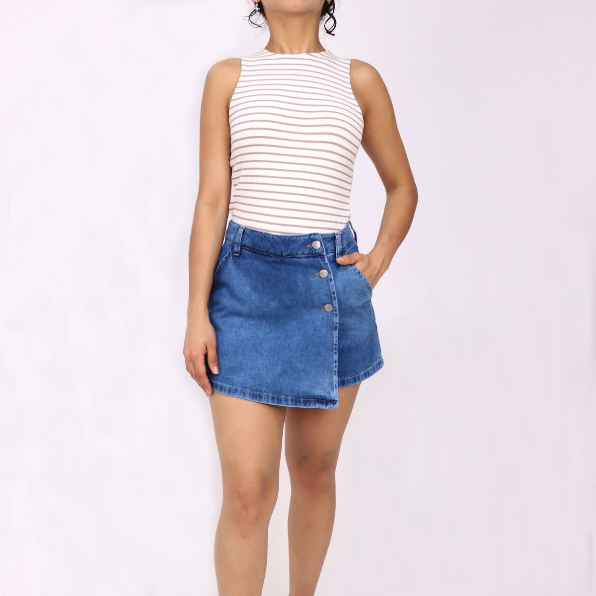 KAYRA POBLET - Falda Short 100% Algodón Mujer Kayra Poblet