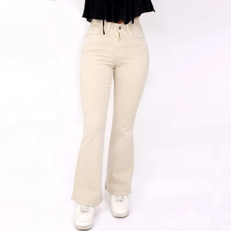 KAYRA POBLET - Jean Flare Tiro Alto Mujer Kayra Poblet