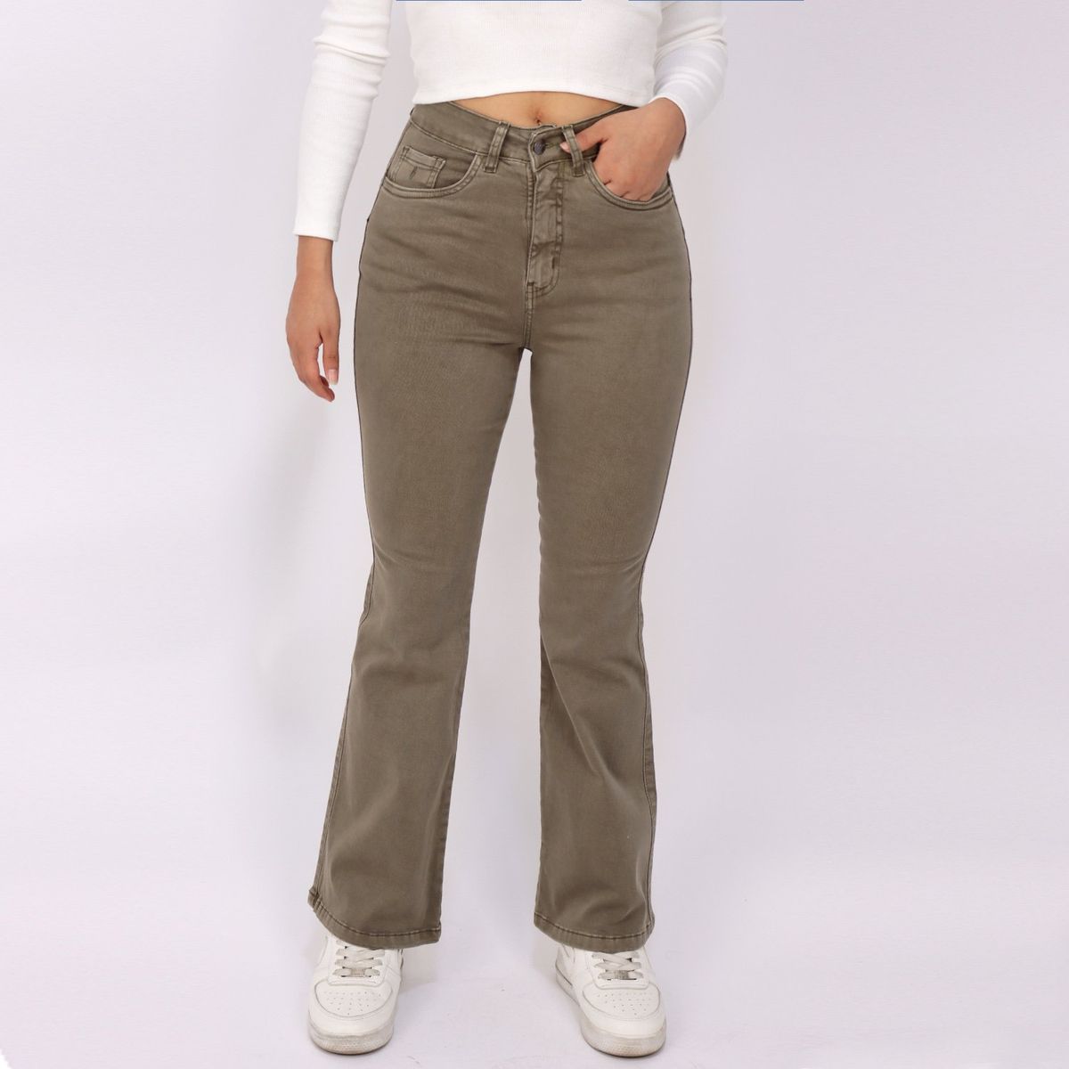 KAYRA POBLET - Jean Flare Tiro Alto Mujer Kayra Poblet.