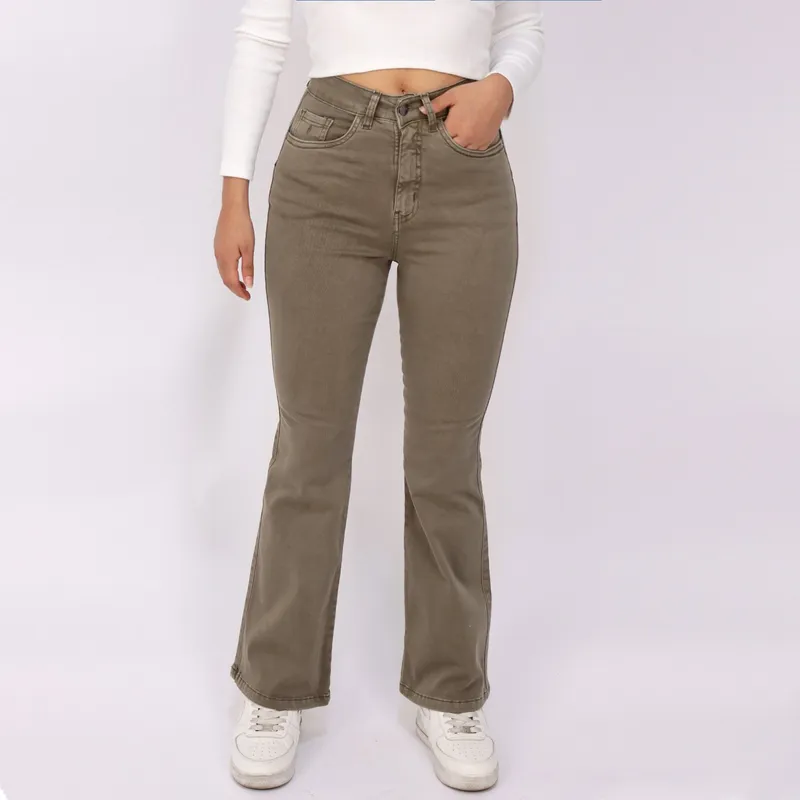 KAYRA POBLET - Jean Flare Tiro Alto Mujer Kayra Poblet