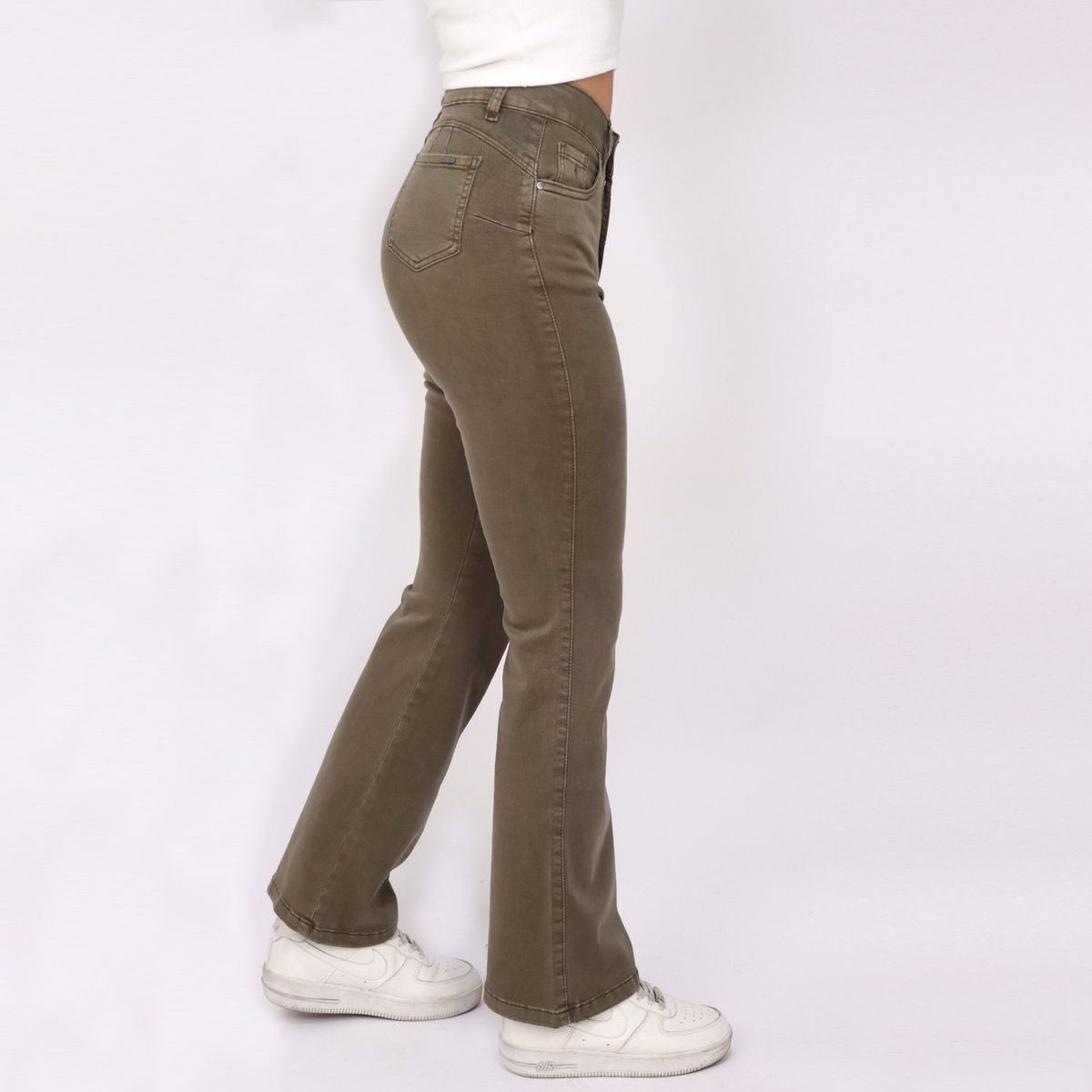 KAYRA POBLET - Jean Flare Tiro Alto Mujer Kayra Poblet.