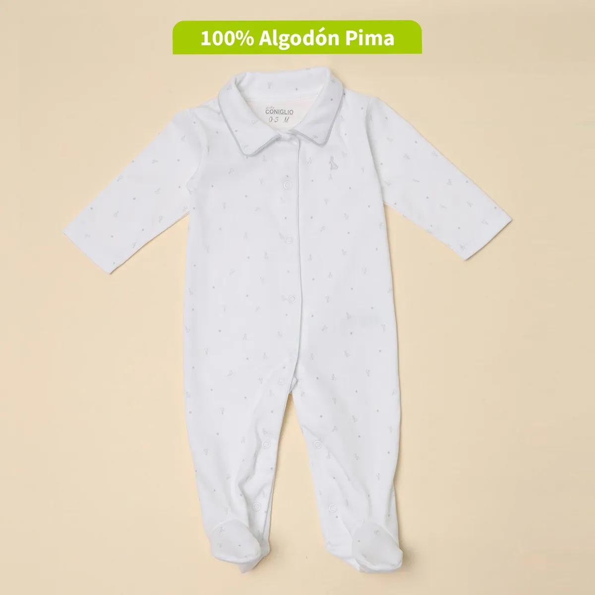 CONIGLIO - Enterizo Bebé Niño Manga Larga Algodón Pima Coniglio