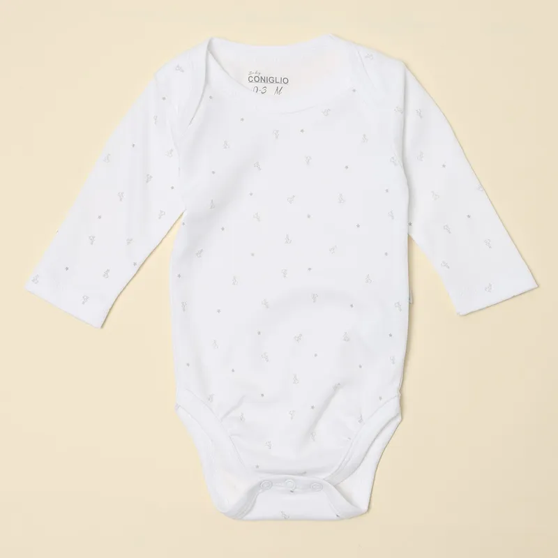 CONIGLIO - Body Bebé Niño Niña Pack X4 Manga Larga Algodón Pima Coniglio