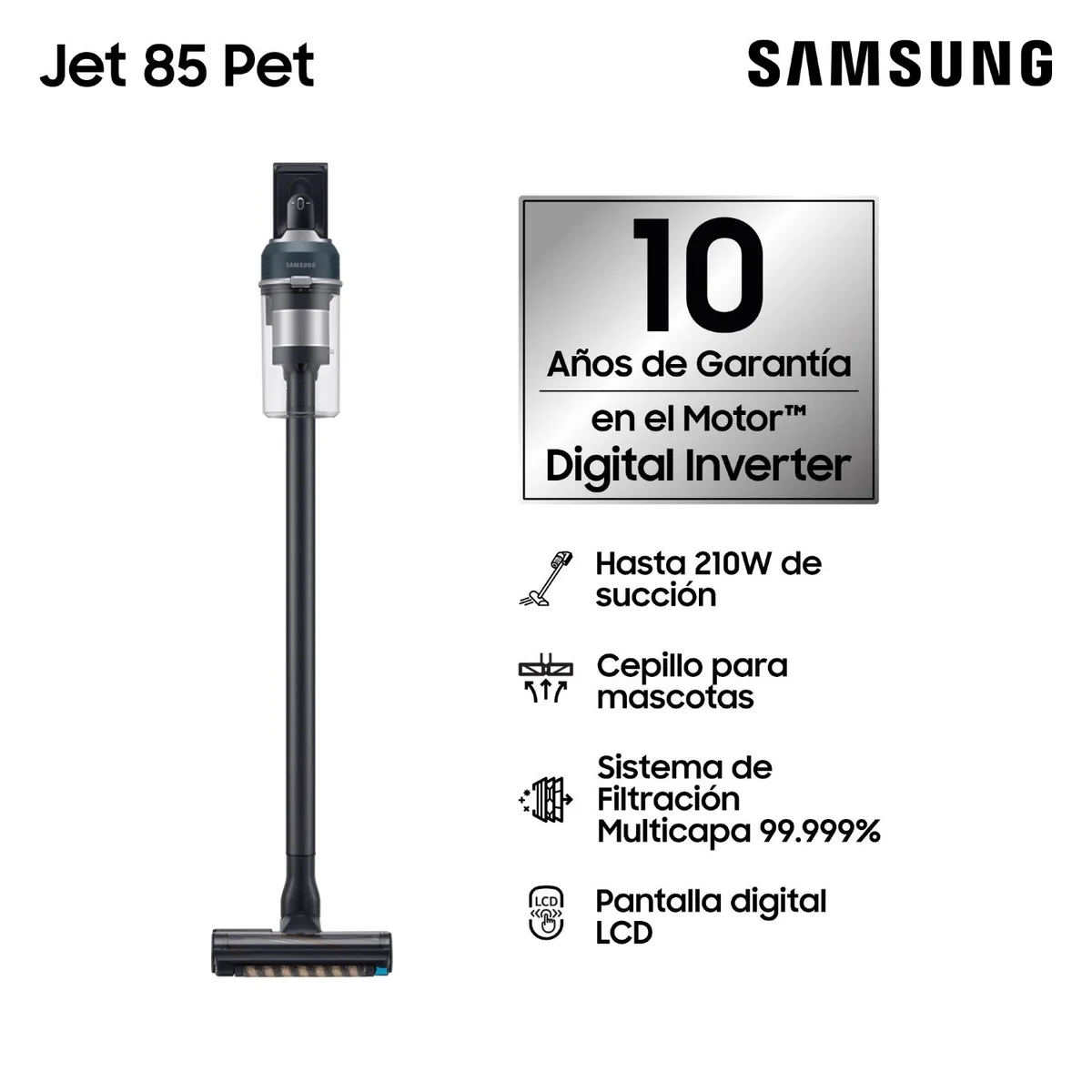 SAMSUNG - Aspiradora Samsung Stick Jet85 Pet 210W VS20C8522TB/ZS