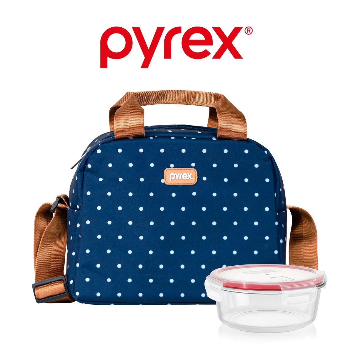 PYREX - Lonch Juv Jaspeado Azul C/refr