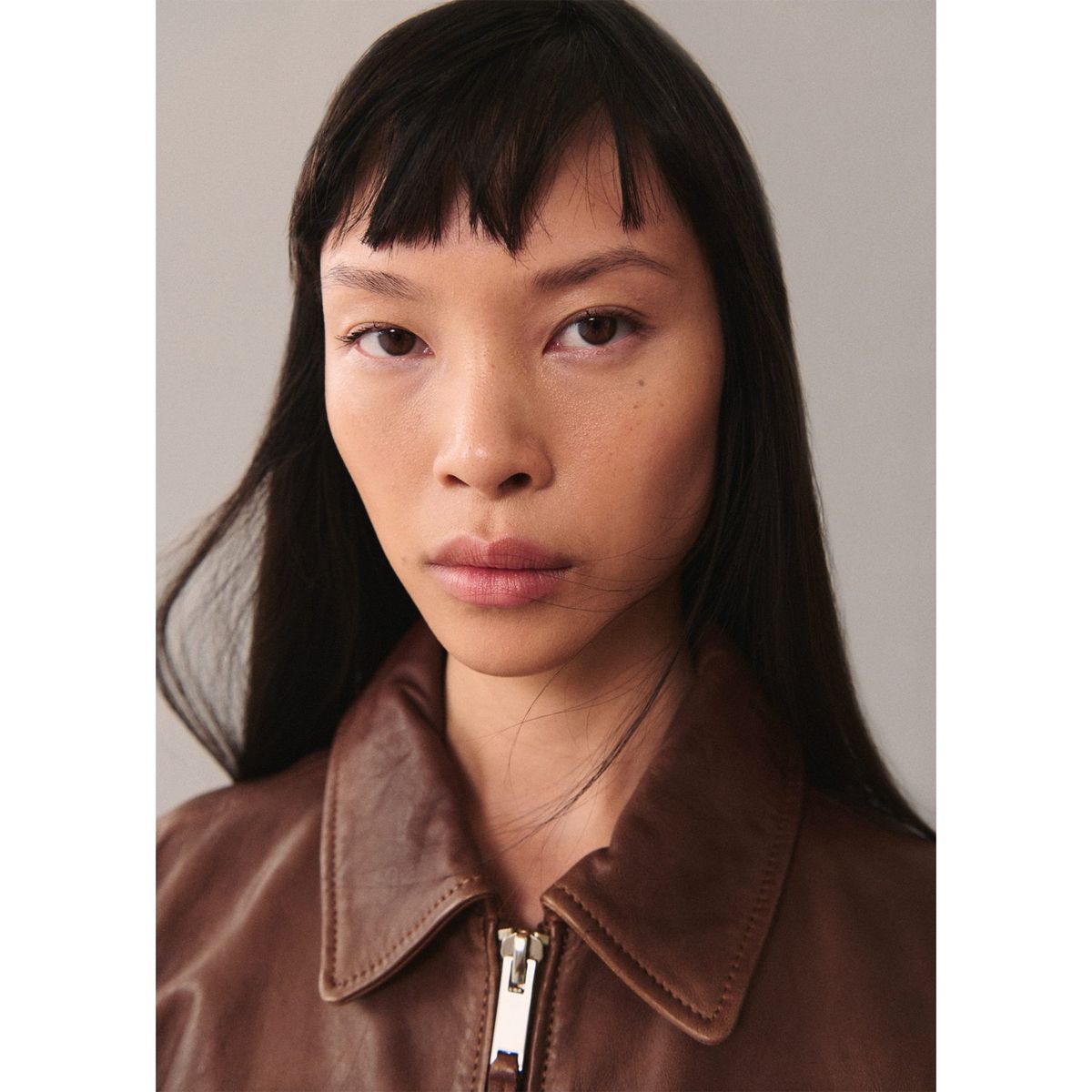 MANGO - Casaca Casual 100% Cuero Mujer Mango