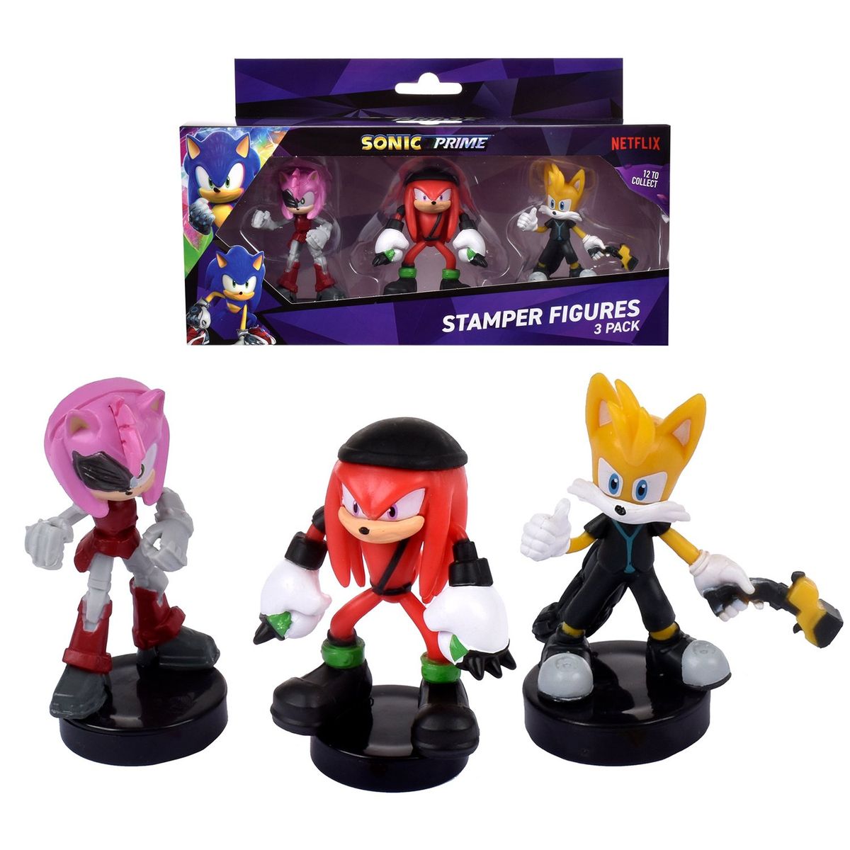 SONIC - Pack 3 Figuras Timbre De 7cm Sonic