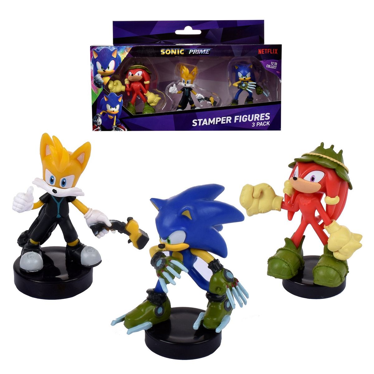 SONIC - Pack 3 Figuras Timbre De 7cm Sonic