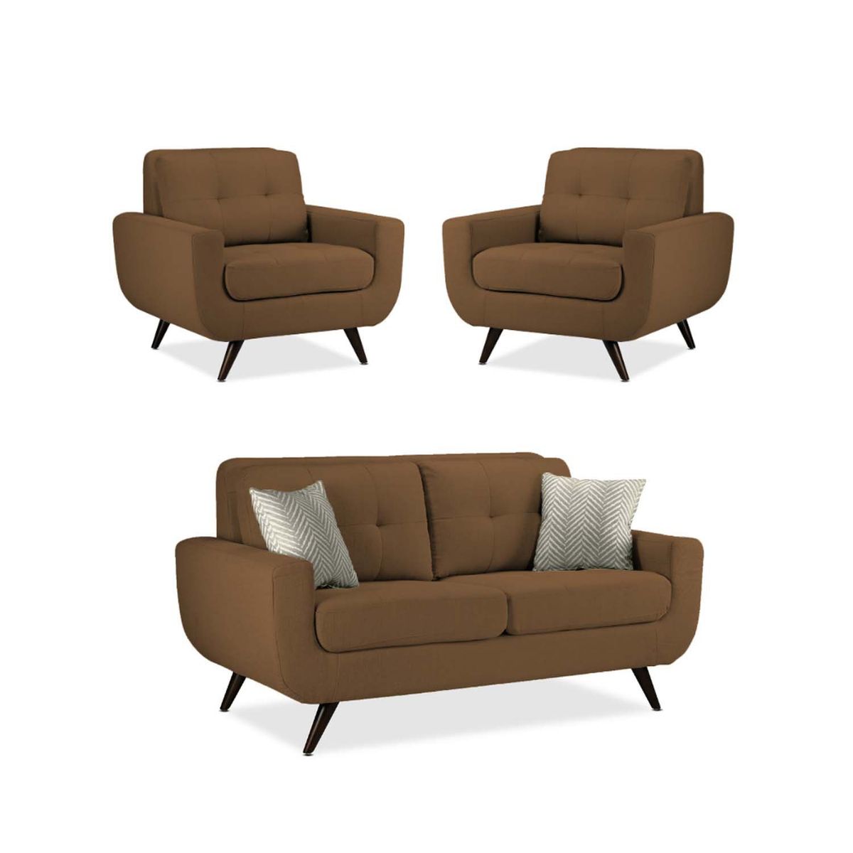 MICA - Juego De Sala Alneya 2-1-1 Camello