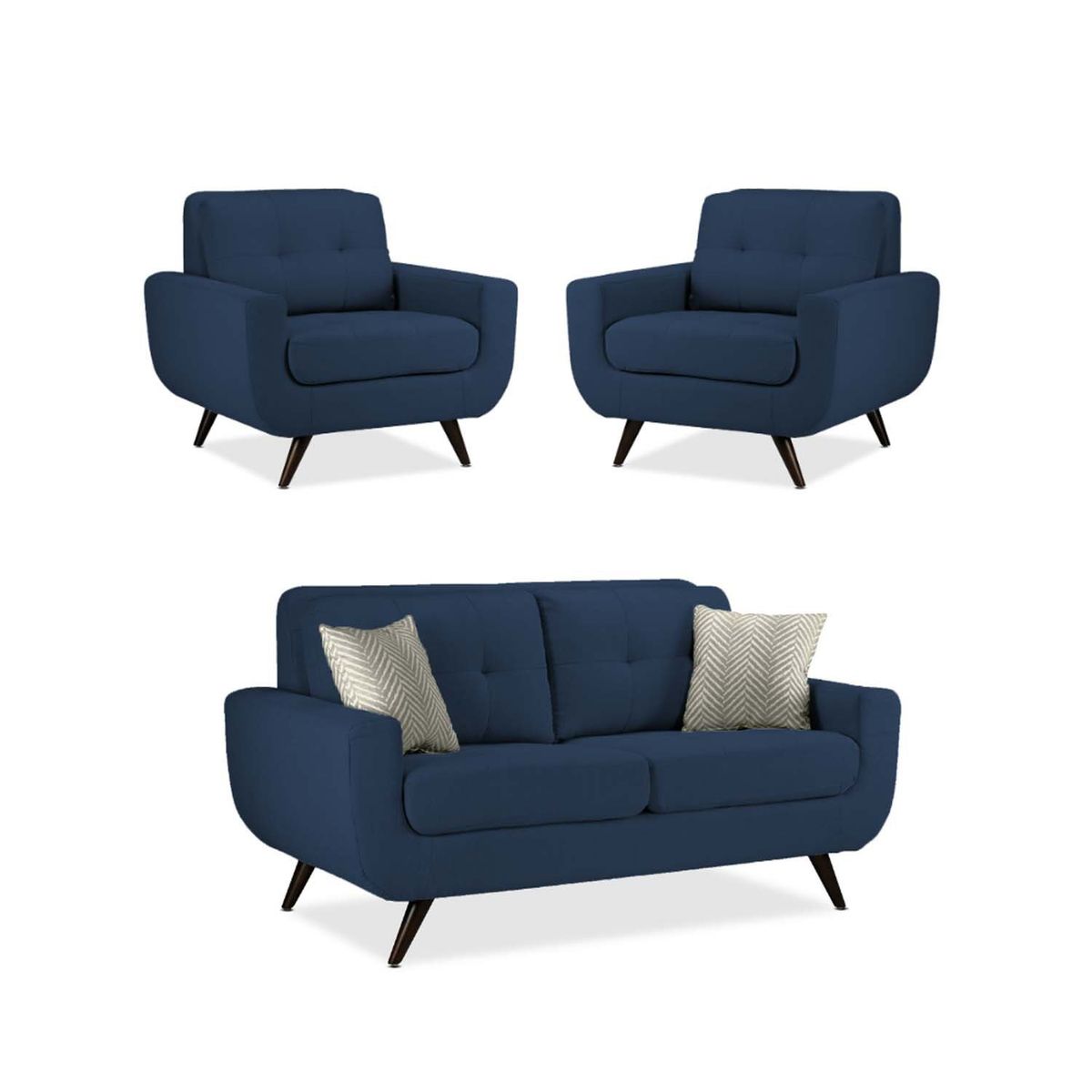 MICA - Juego De Sala Alneya 2-1-1 Azul