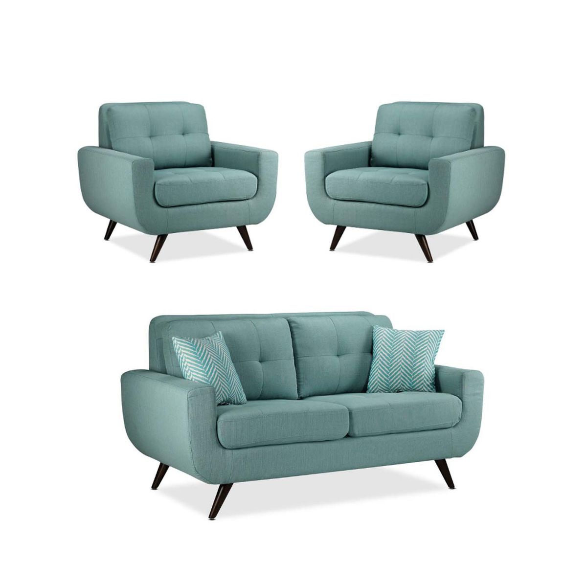 MICA - Juego De Sala Alneya 2-1-1 Azul