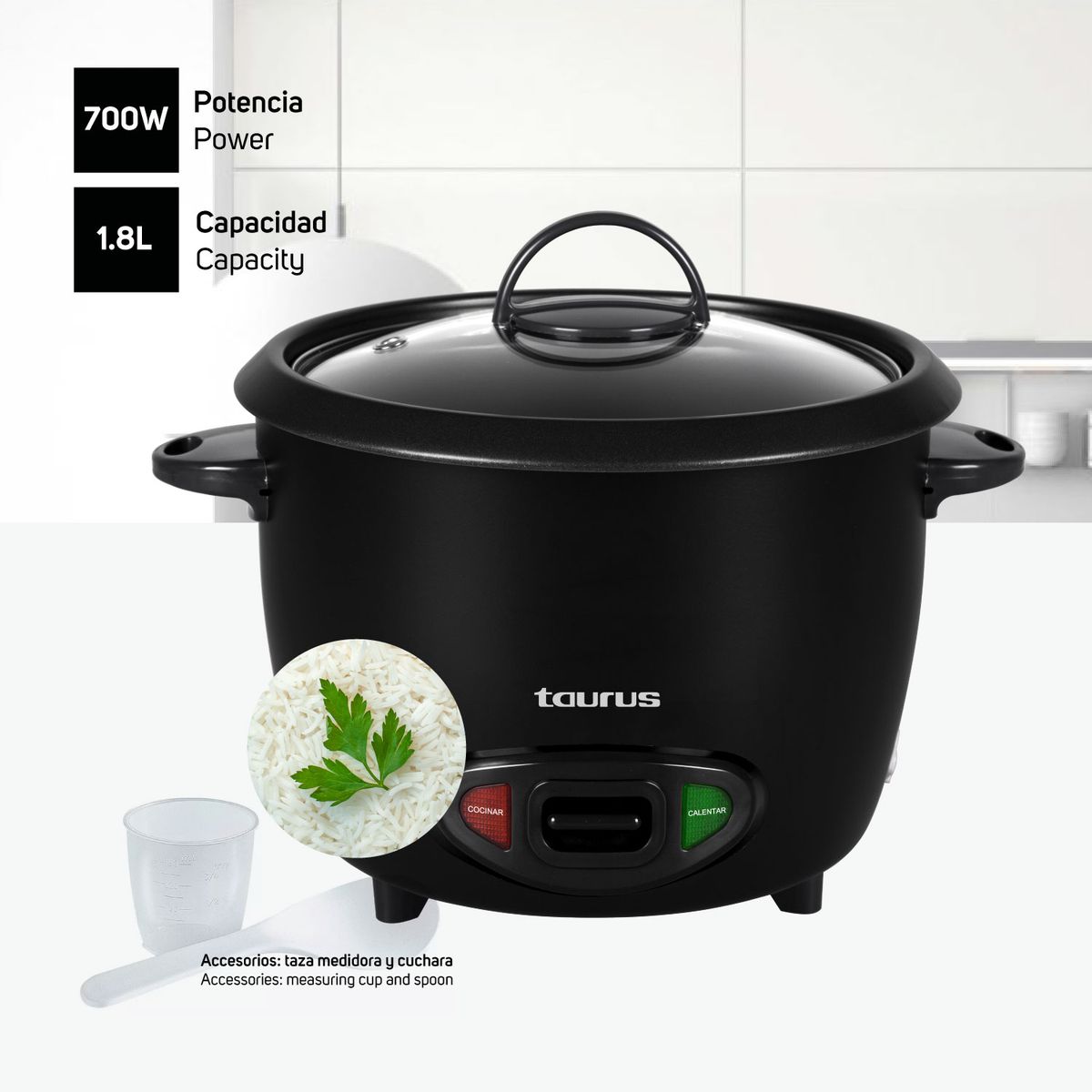 TAURUS - Olla Arrocera 1.8 Lts Mod. Trc-18