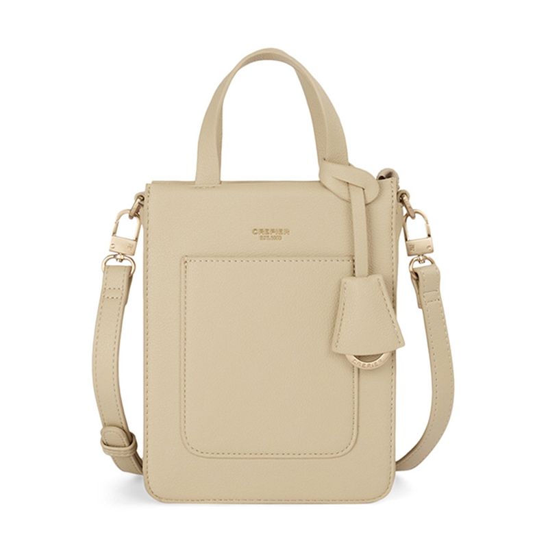 CREPIER - Tote Vertical Cuore Mn Beige Avena
