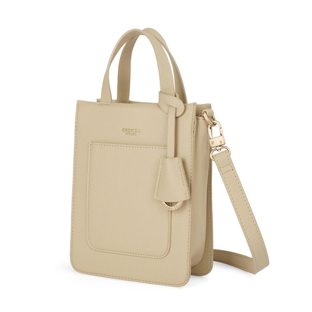 CREPIER - Tote Vertical Cuore Mn Beige Avena
