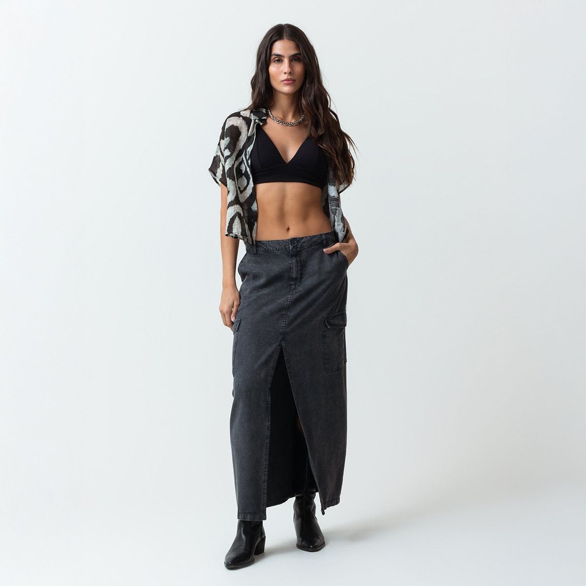 NAF NAF - Falda Larga Mujer Naf Naf