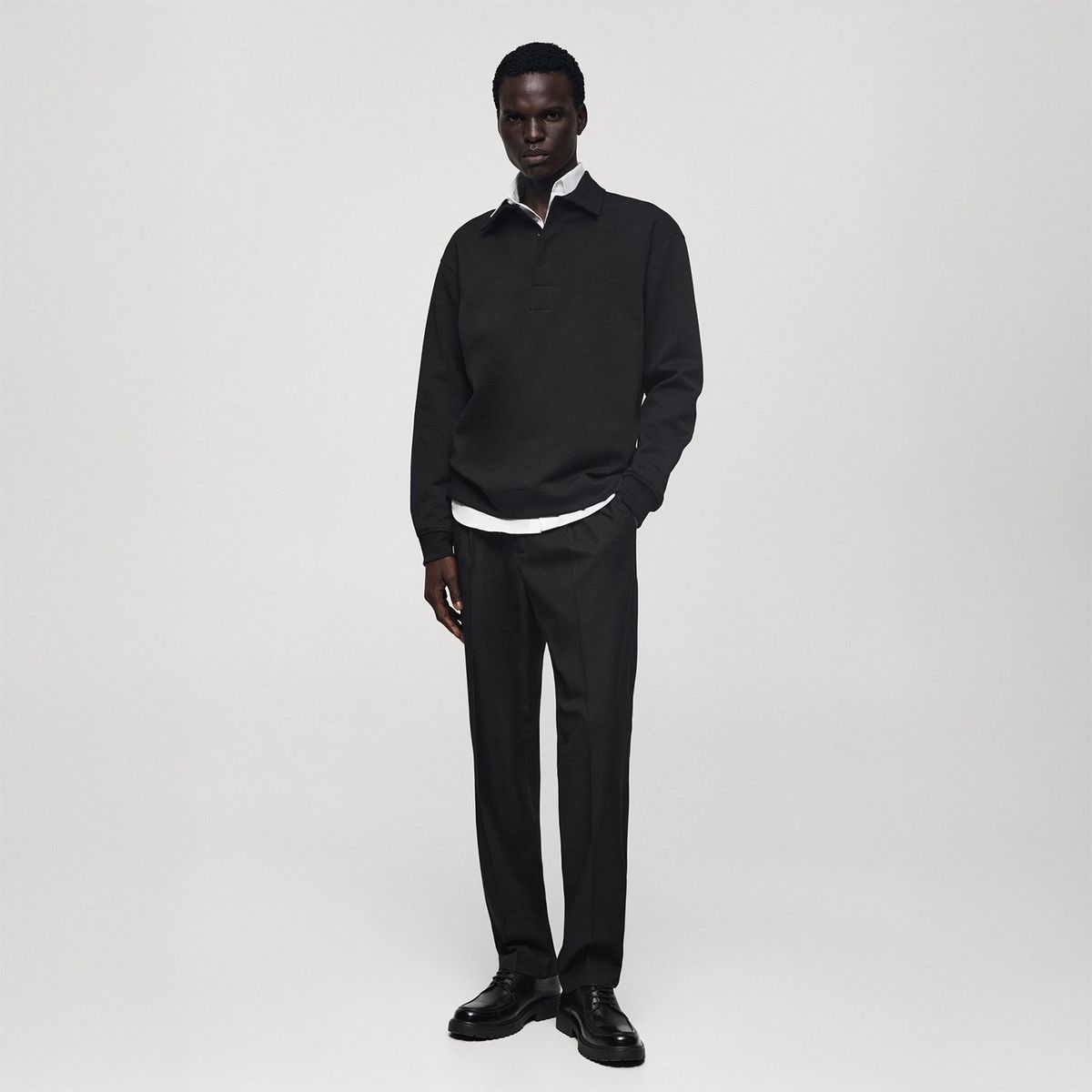 MANGO - Polo Manga Larga Algodón Hombre Mango