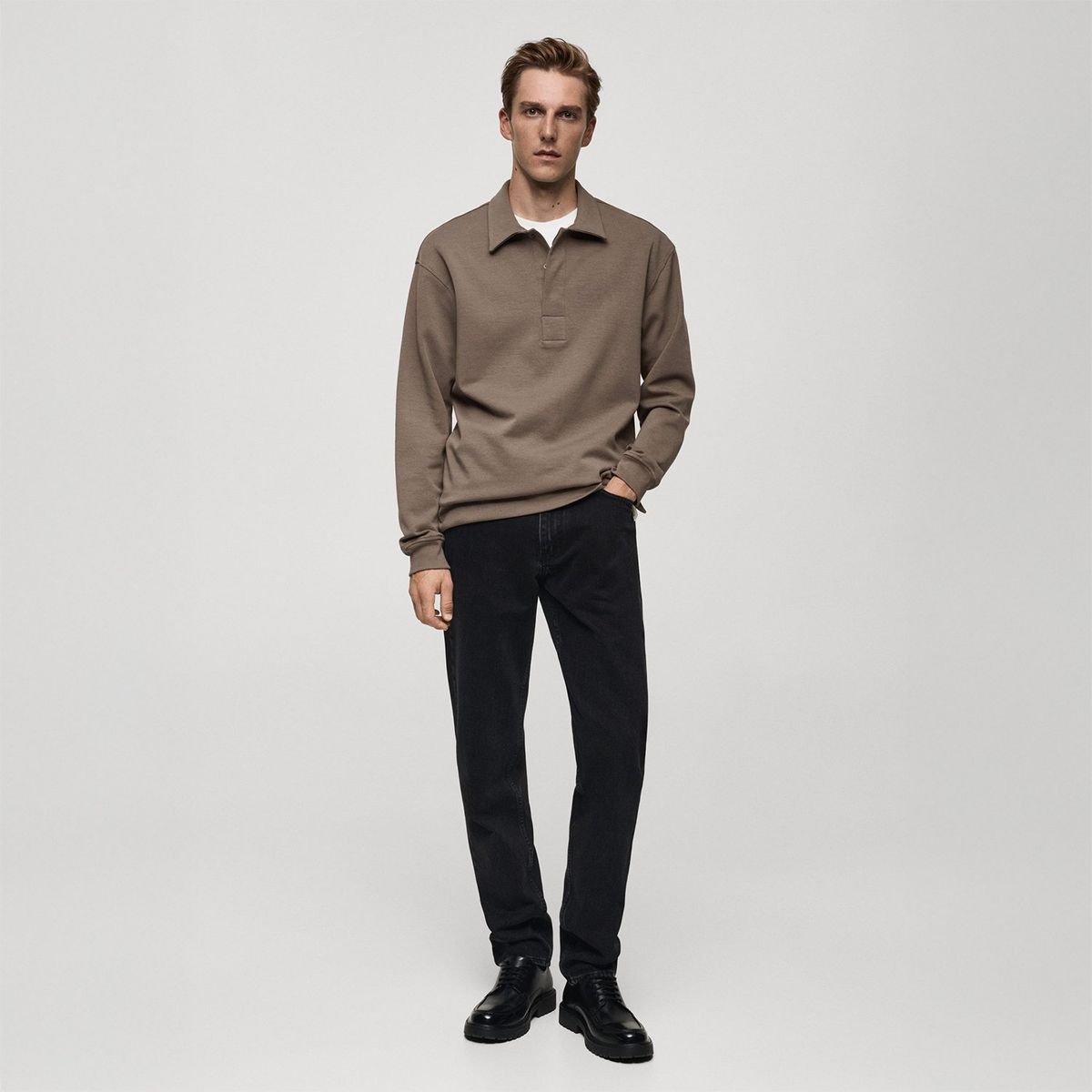 MANGO - Polo Manga Larga Algodón Hombre Mango