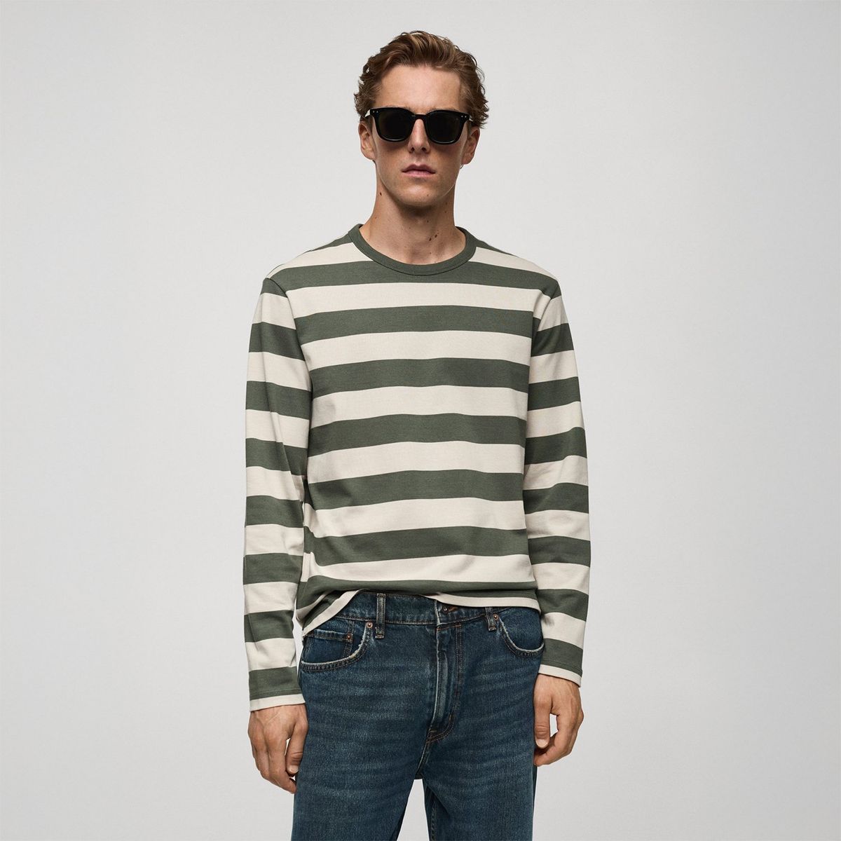 MANGO - Polo Manga Larga 100% Algodón Hombre Mango