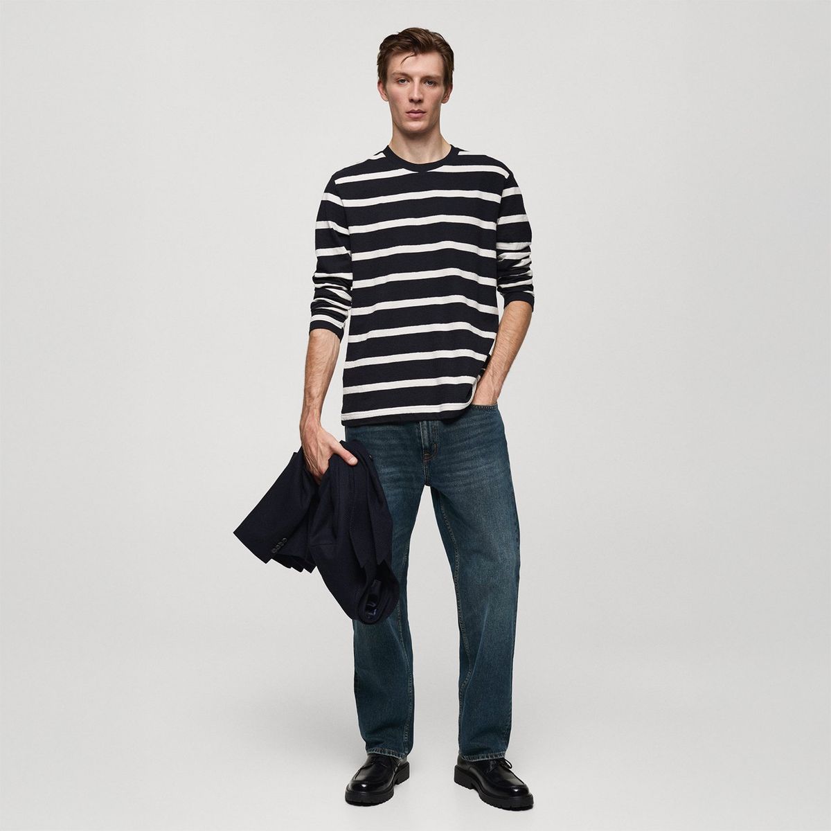 MANGO - Polo Manga Larga 100% Algodón Hombre Mango