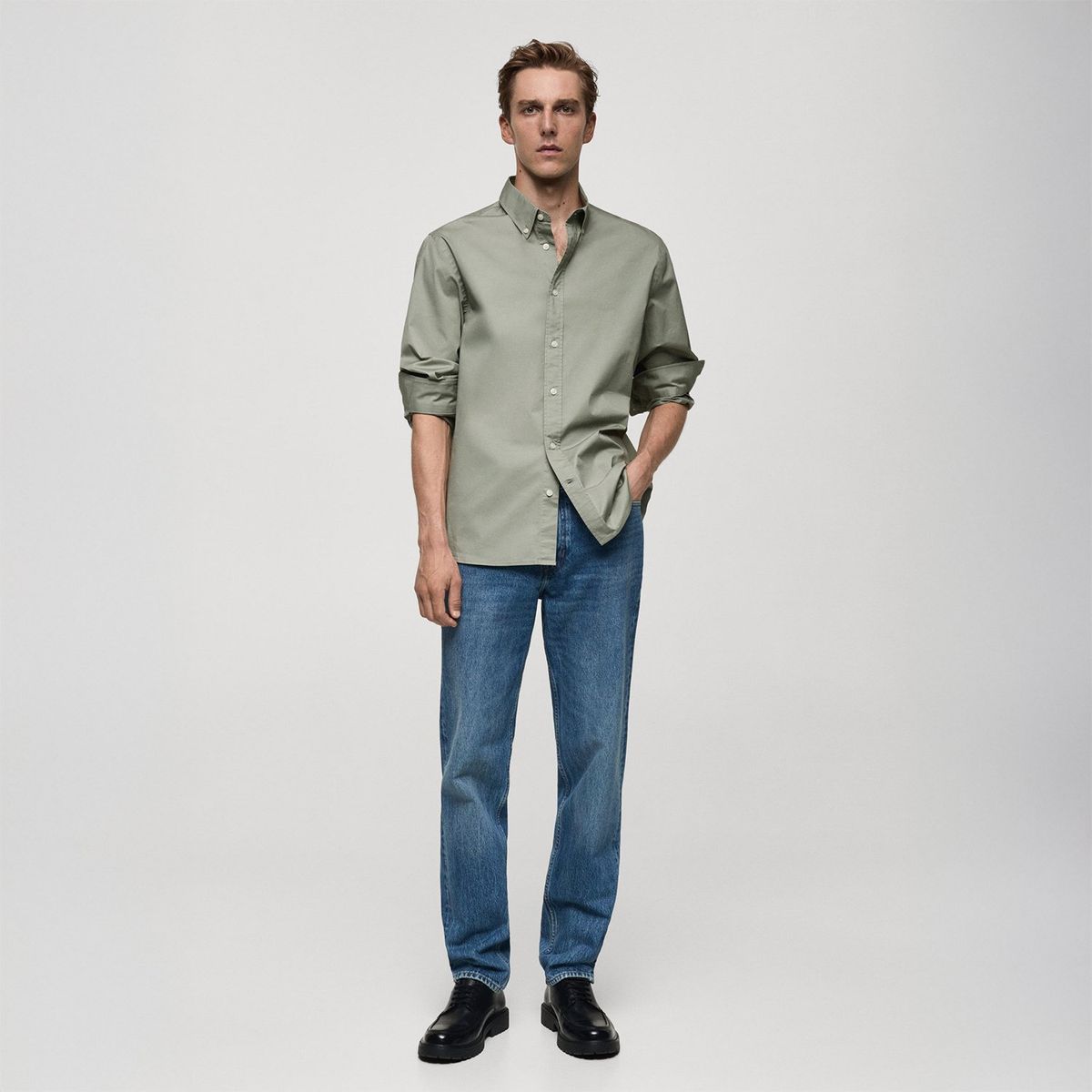 MANGO - Camisa Manga Larga Algodón Hombre Mango 