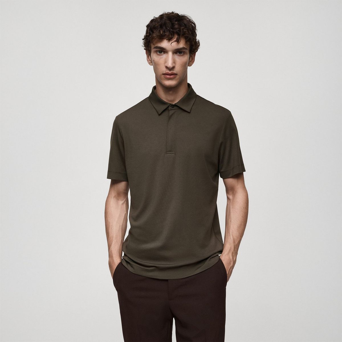 MANGO - Polo Manga Corta Casual Hombre Mango