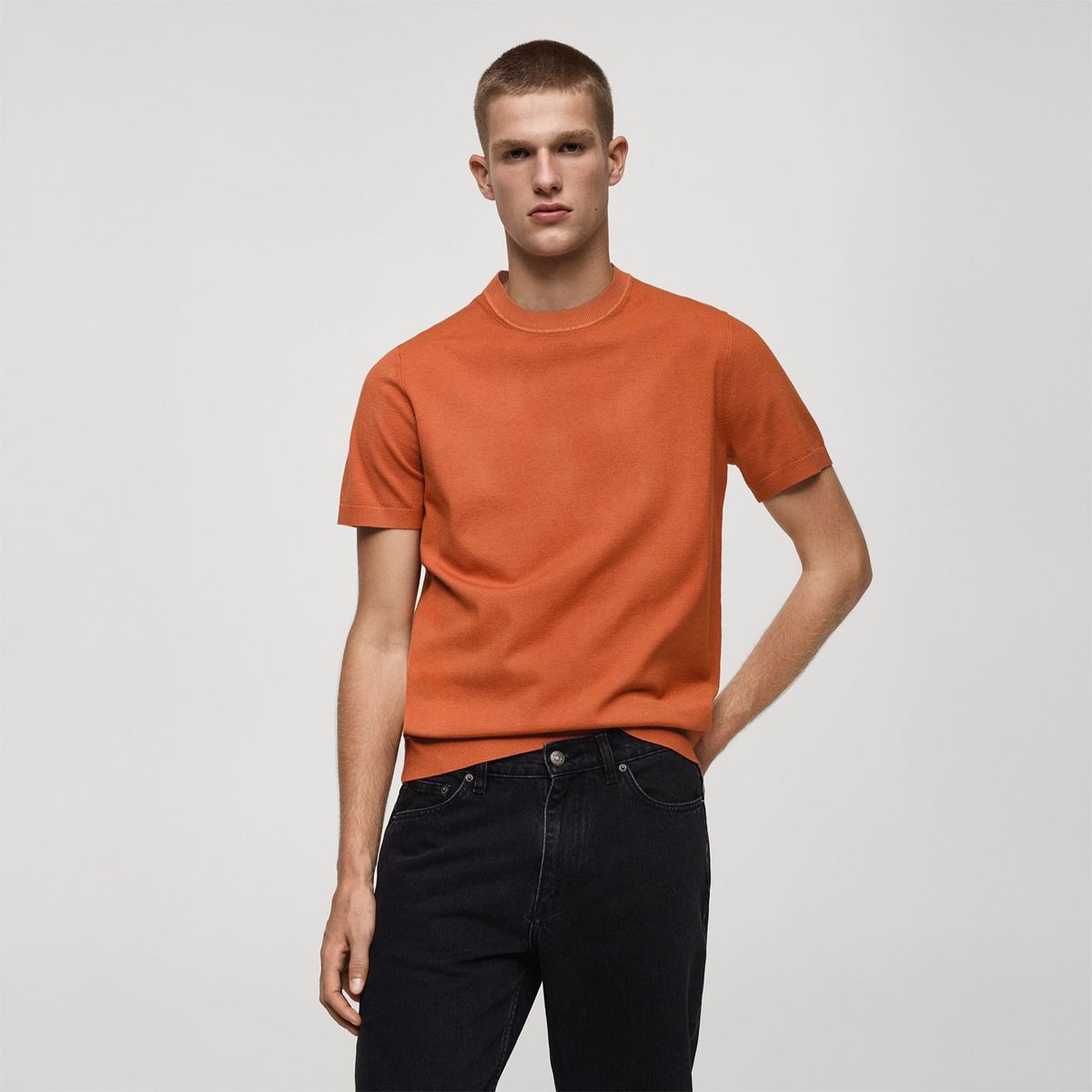 MANGO - Polo Manga Corta Casual Hombre Mango