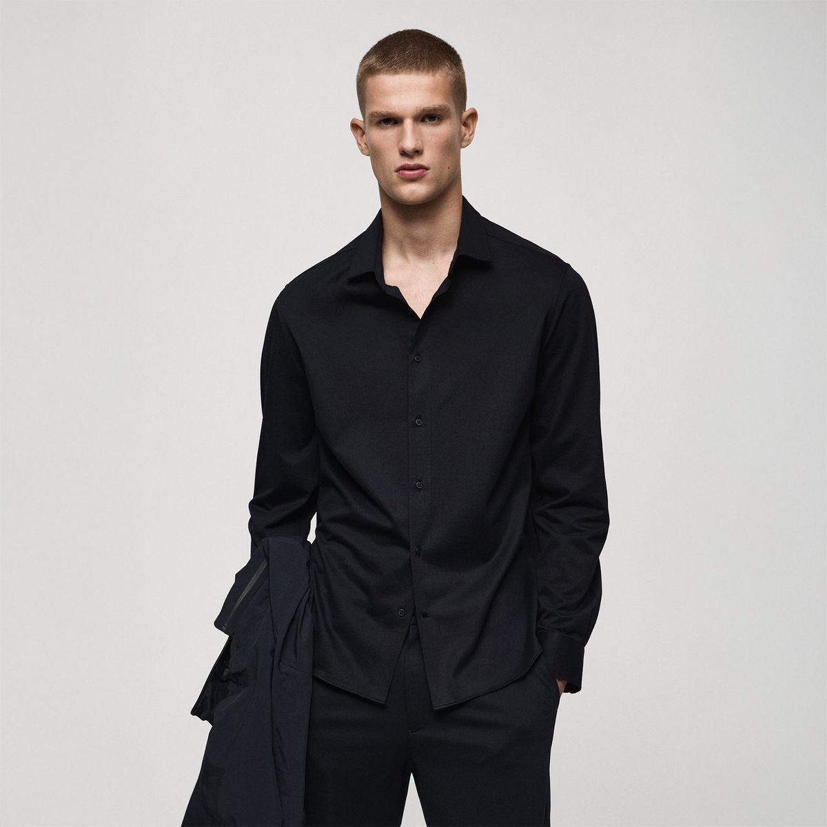 MANGO - Camisa Manga Larga Algodón Hombre Mango 