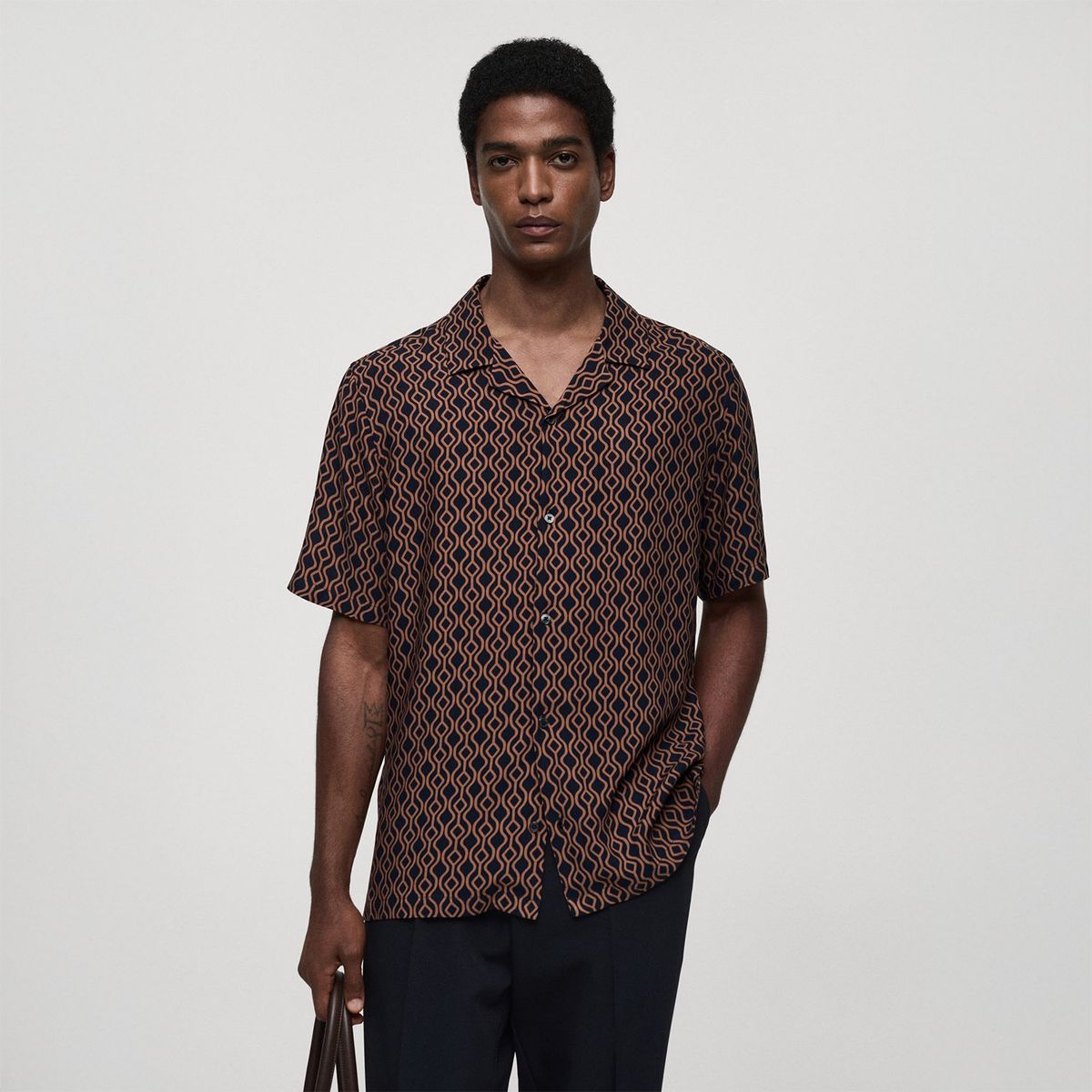 MANGO - Camisa Manga Corta Hombre Mango