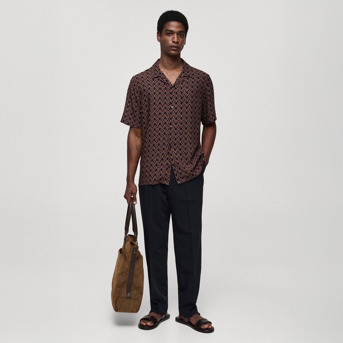 MANGO - Camisa Manga Corta Hombre Mango