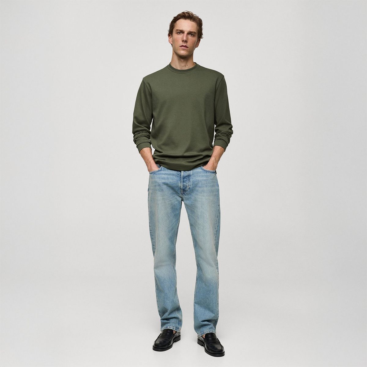 MANGO - Polo Manga Larga 100% Algodón Hombre Mango