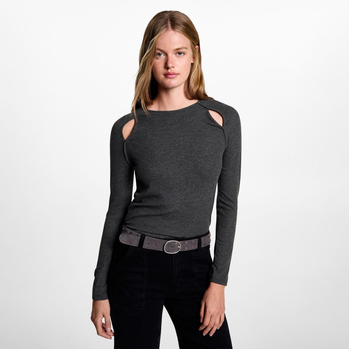 MANGO TEEN - Polo Manga Larga Mujer Mango