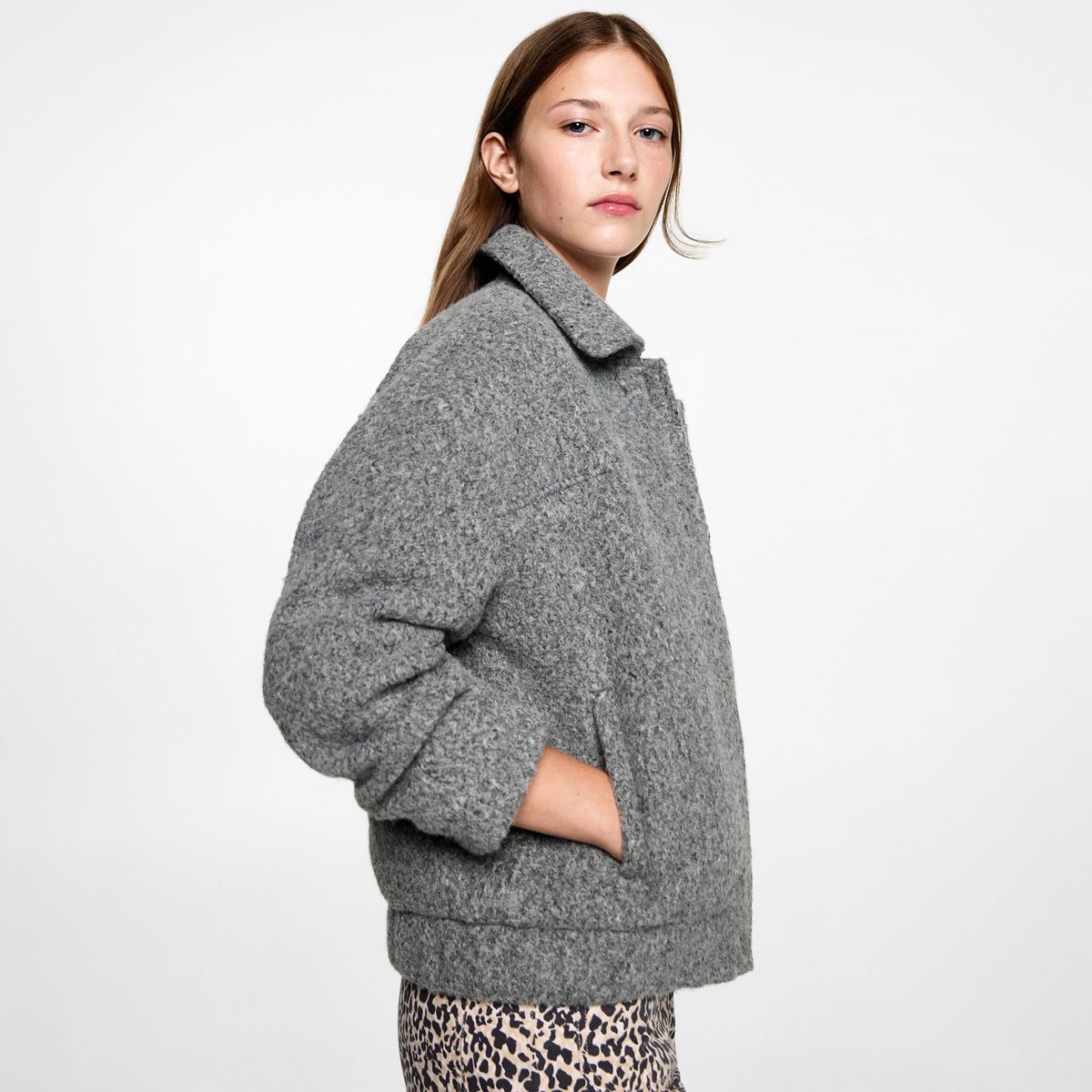 MANGO TEEN - Abrigo Casual Mujer Mango