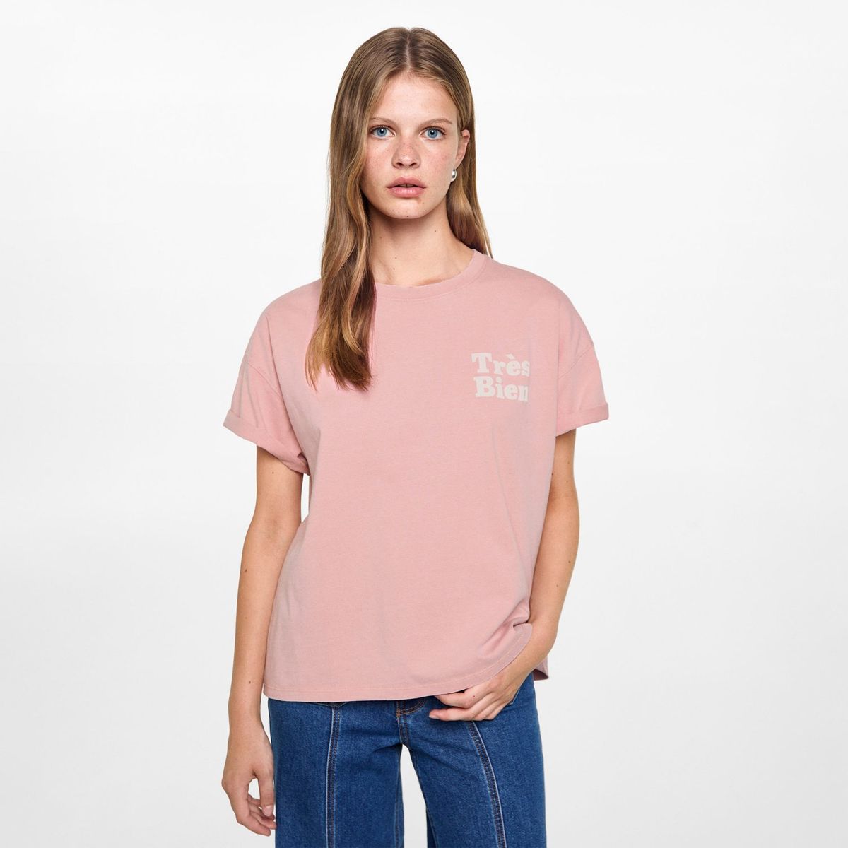 MANGO TEEN - Polo Manga Corta 100% Algodón Mujer Mango