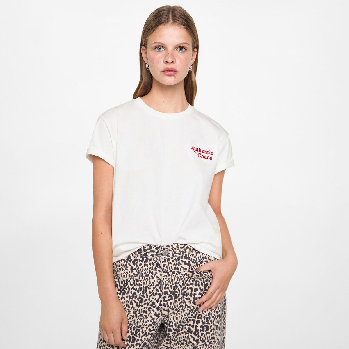 MANGO TEEN - Polo Manga Corta 100% Algodón Mujer Mango