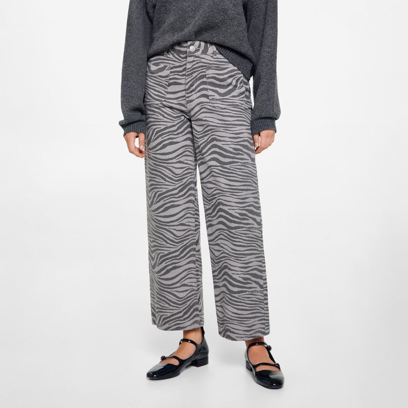 MANGO TEEN - Pantalón Culotte 100% Algodón Mujer Mango