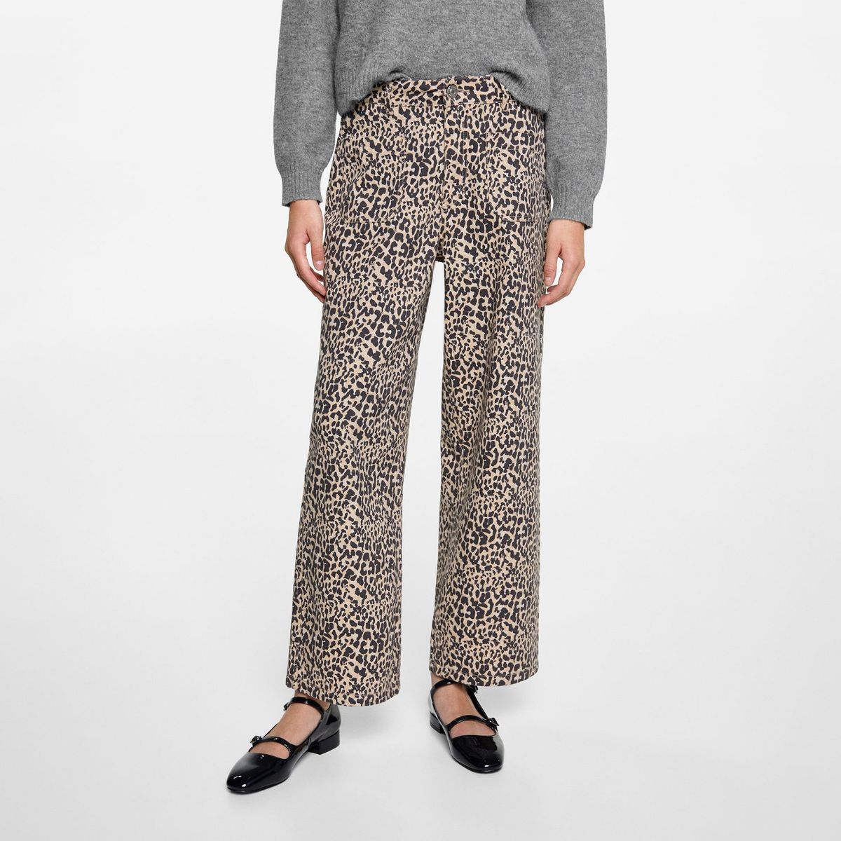 MANGO TEEN - Pantalón Straight 100% Algodón Mujer Mango