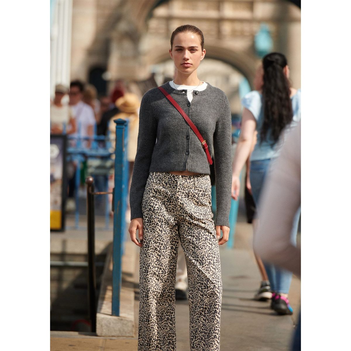 MANGO TEEN - Pantalón Straight 100% Algodón Mujer Mango