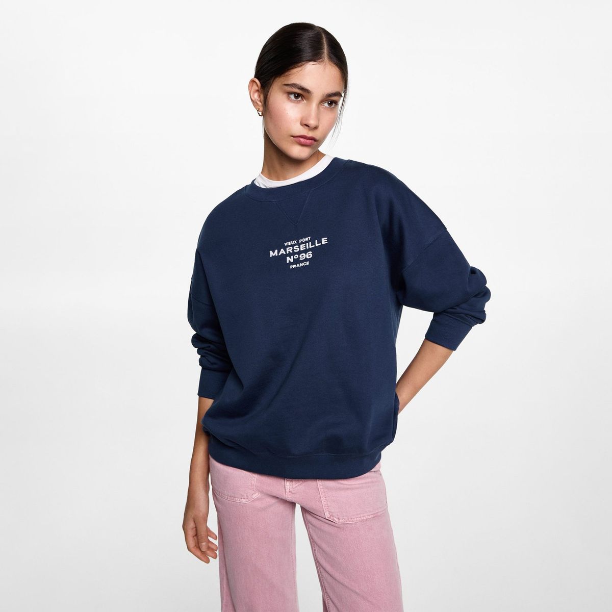 MANGO TEEN - Polera Oversize 100% Algodón Mujer Mango