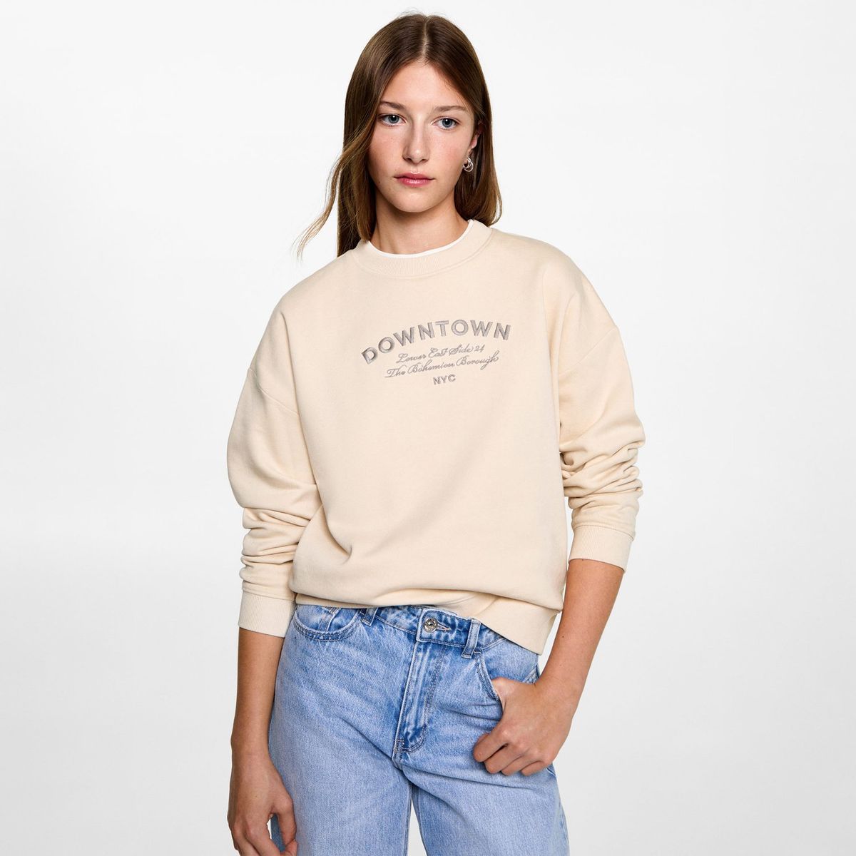 MANGO TEEN - Polera 100% Algodón Mujer Mango