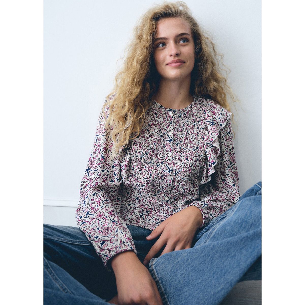 MANGO TEEN - Blusa Manga Larga Mujer Mango