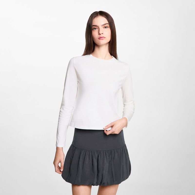 MANGO TEEN - Polo Manga Larga 100% Algodón Mujer Mango