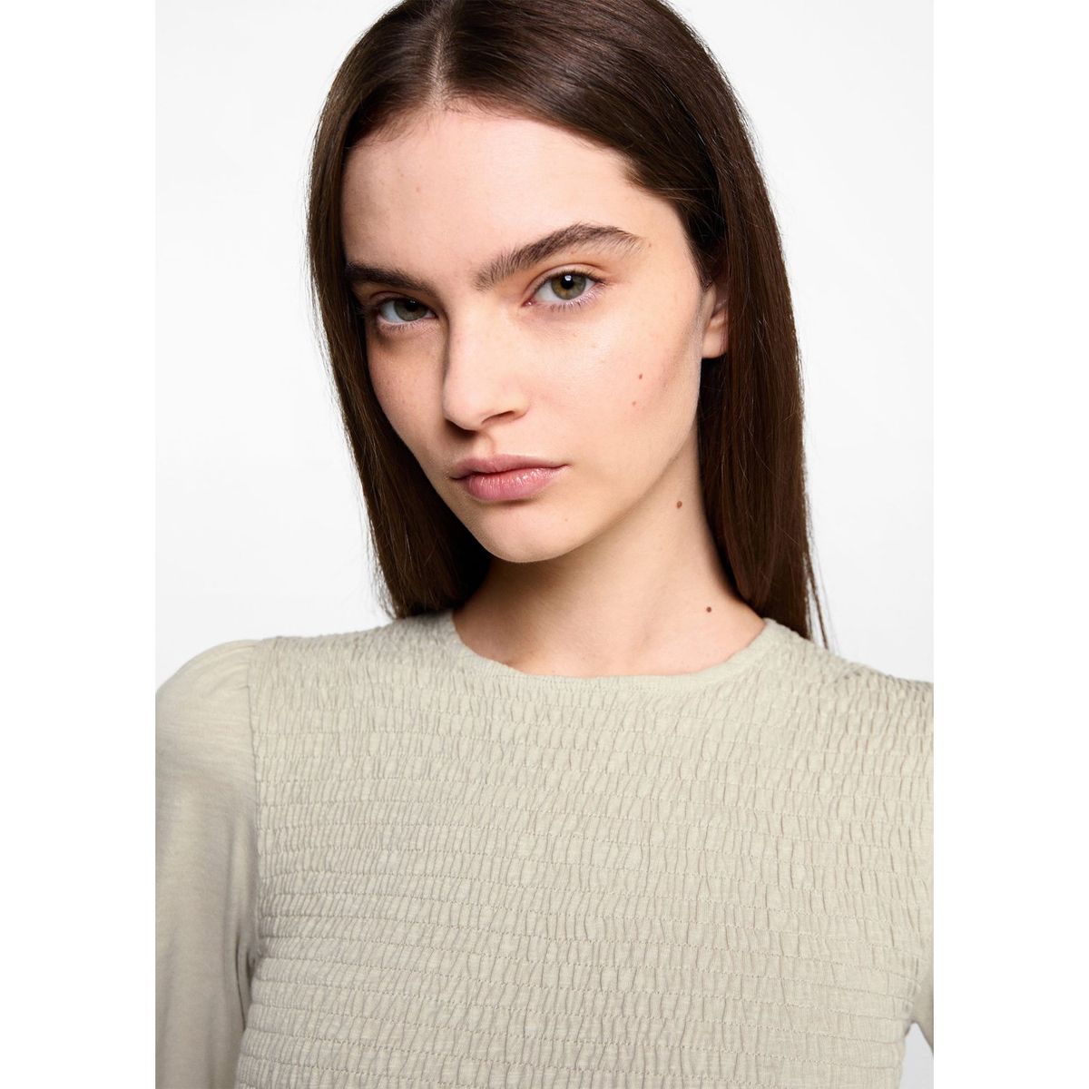 MANGO TEEN - Blusa Manga Larga 100% Algodón Mujer Mango