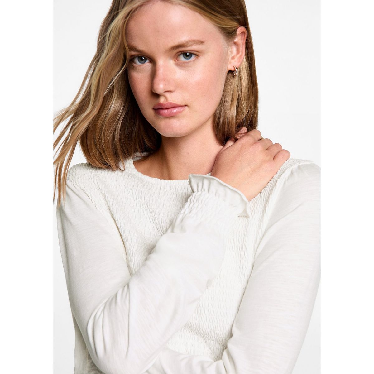 MANGO TEEN - Blusa Manga Larga 100% Algodón Mujer Mango