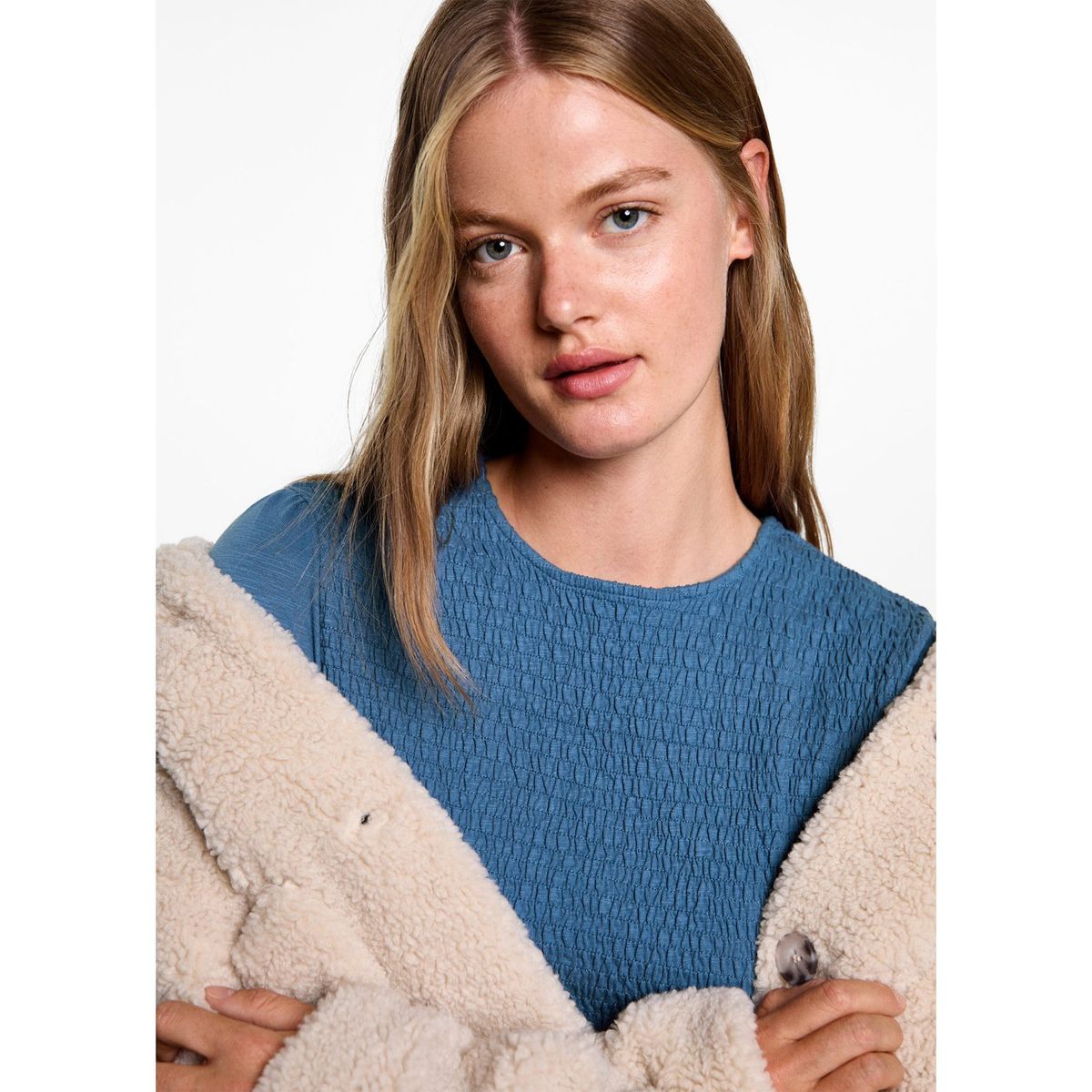 MANGO TEEN - Blusa Manga Larga 100% Algodón Mujer Mango