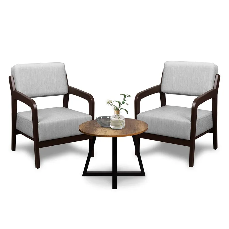 FORLI - Set X2 Butacas Igneo 1 Cuerpo + Mesa De Centro