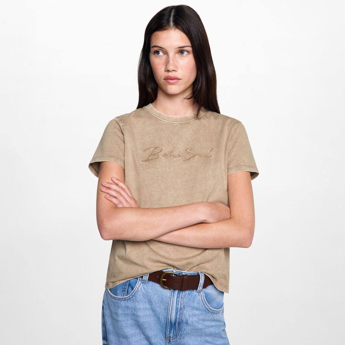 MANGO TEEN - Polo Manga Corta 100% Algodón Mujer Mango