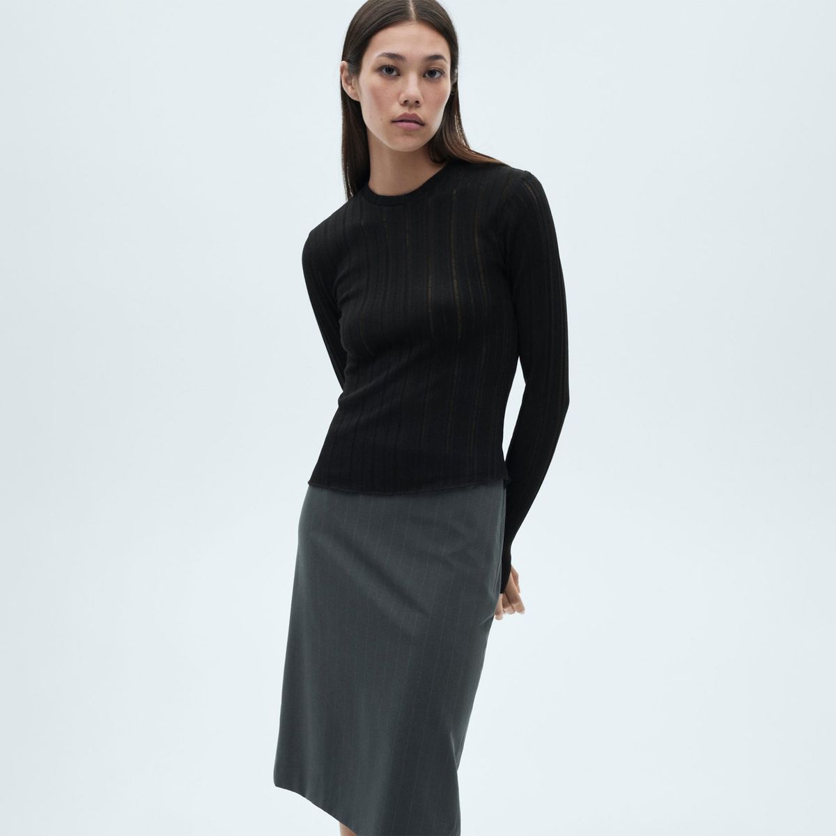 MANGO - Polo Tutum Manga Larga Mujer Mango