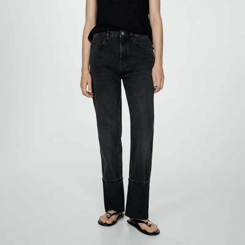 MANGO - Jean Straight Tiro Alto Mujer Mango