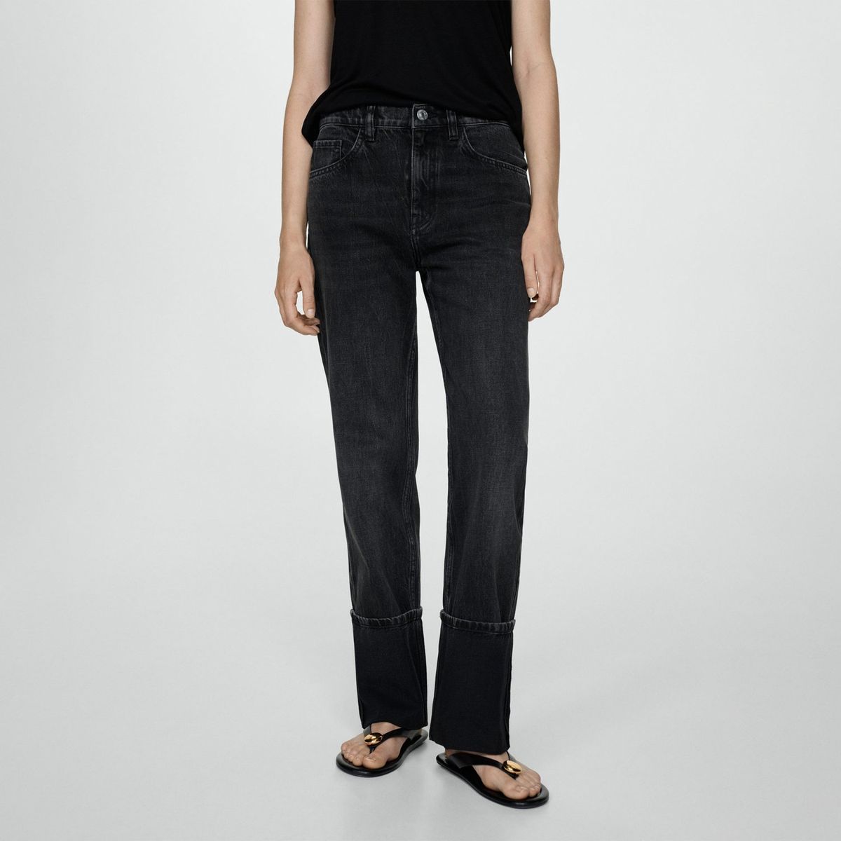 MANGO - Jean Straight Tiro Alto Mujer Mango